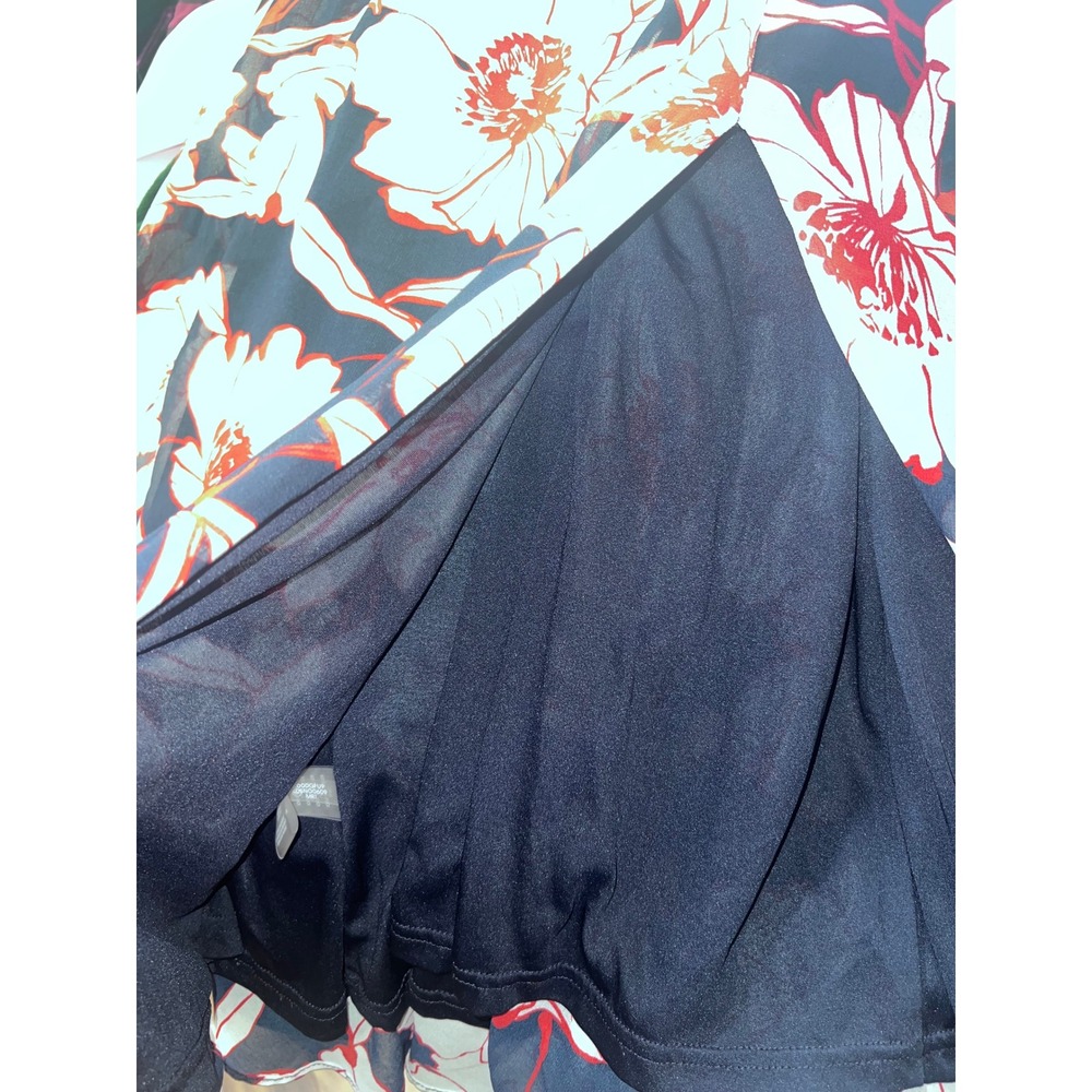 Karl Lagerfeld Paris Womens Floral Chiffon Maxi Dress Navy Pink 8 Wedding Guest - Picture 6 of 7